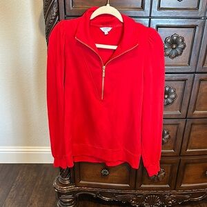 Crown & Ivy Red Turtleneck Sweater with Cowl Neck